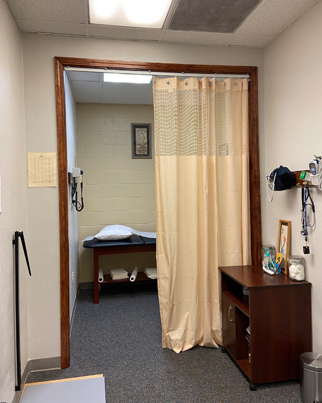 Examination room at NW Olive Clinic.